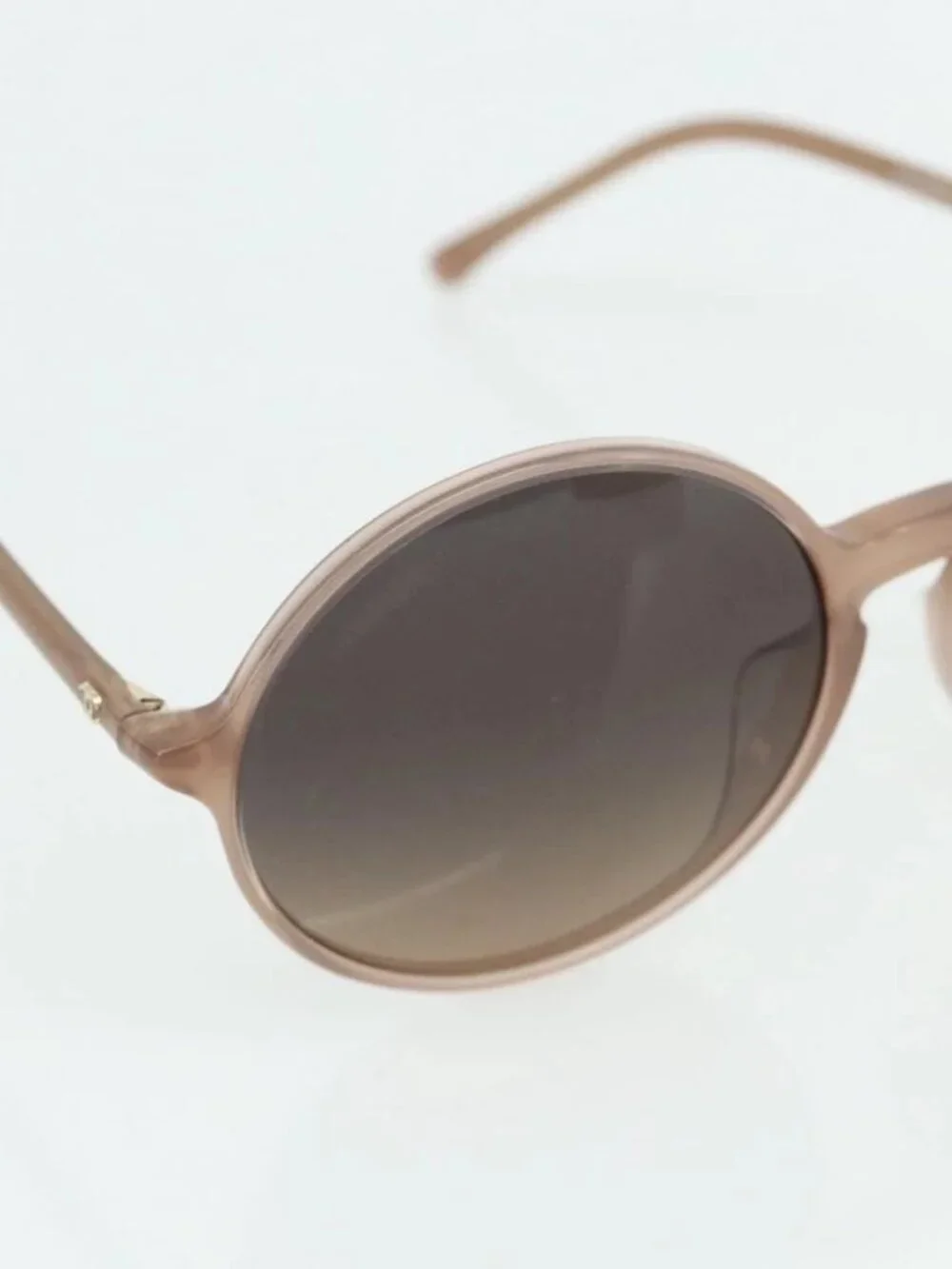 CHANEL COCO Mark Sunglasses plastic Beige CC Auth 176077A